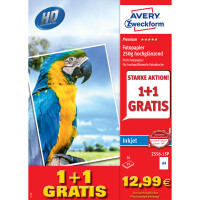 Fotopapier Avery Zweckform Premium Inkjet 2556-15P - A4 210 x 297 mm hochweiß für Inkjetdrucker hochglänzend 250 g/m² Pckg/30