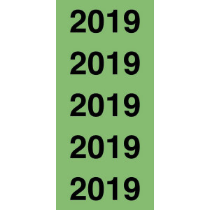 Inhaltsschilder mit Jahreszahl Avery Zweckform 43-219 - 60 x 24 mm grün 2019 permanent haftend Pckg/100