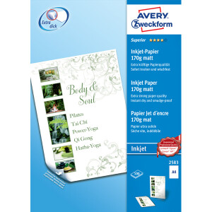 Inkjetpapier Avery Zweckform Superior 2583 - A4 210 x 297...