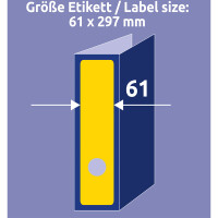 Ordnerrückenschild Avery Zweckform L4755 - 61 x 297 mm gelb breit / lang selbstklebend für alle Druckertypen Pckg/60