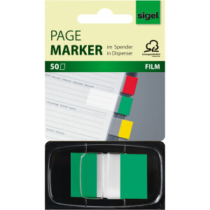 Haftmarker sigel Z-Marker HN493 - 25 x 43 mm grün Folie Pckg/50
