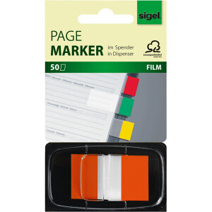 Haftmarker sigel Z-Marker HN494 - 25 x 43 mm orange Folie Pckg/50