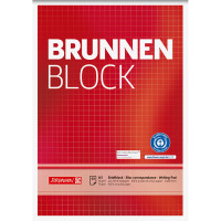 Briefblock Brunnen Recycling 52418 - A5 148 x 210 mm Deckblatt kariert Lineatur05 5 x 5 mm 50 Blatt Blauer Engel Recyclingpapier 70 g/m²