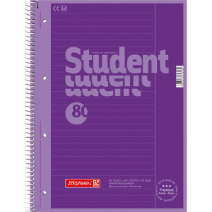 Collegeblock Brunnen Colour Code 67925 - A4 210 x 297 mm purple liniert Lineatur25 10 mm mit Rand 80 Blatt hochweißes Premiumpapier 90 g/m²