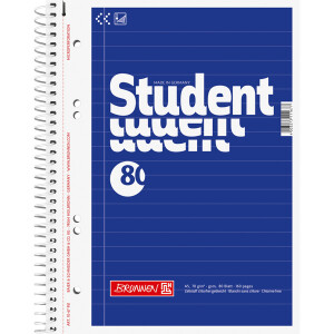 Collegeblock Brunnen Student 67951 - A5 148 x 210 mm blau liniert Lineatur04 mit Schreiblinie 80 Blatt weißes Qualitätspapier 70 g/m²