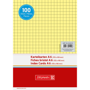 Karteikarte Brunnen 22602 - A6 105 x 148 mm gelb kariert Pckg/100