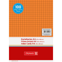 Karteikarte Brunnen 22602 - A6 105 x 148 mm orange kariert Pckg/100