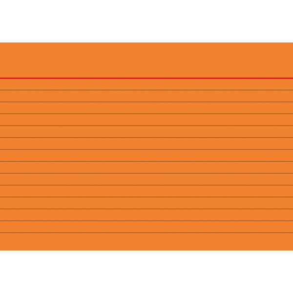 Karteikarte Brunnen 22601 - A6 105 x 148 mm orange liniert Pckg/100