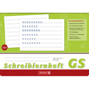 Schreiblernheft Brunnen 44002 - A4 quer 297 x 210 mm LineaturGS liniert 16 Blatt extraweißes Qualitätspapier 80 g/m²