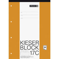 Schulblock Brunnen Kieser 42927 - A4 210 x 297 mm liniert Lineatur21 mit Schreiblinie 50 Blatt 4-fach-Lochung Qualitätspapier 80 g/m²