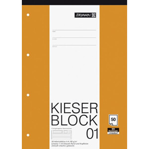 Schulblock Brunnen Kieser 42941 - A4 210 x 297 mm liniert Lineatur01 vier Linien 5 mm 50 Blatt 4-fach-Lochung Qualitätspapier 80 g/m²