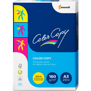 Farblaserpapier mondi Color Copy Premium 8687B16B - A3 297 x 420 mm weiß für Farblaserdrucker 160 CIE satiniert FSC 160 g/m² Pckg/250