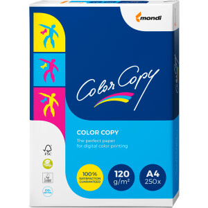 Farblaserpapier mondi Color Copy Premium 8687A12S - A4 210 x 297 mm weiß für Farblaserdrucker 160 CIE satiniert FSC 120 g/m² Pckg/250