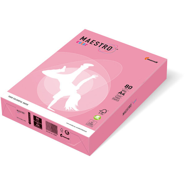Kopierpapier mondi Maestro Color Pastell 9417-OPI74B80B - A3 297 x 420 mm flamingo universelle Anwendung FSC 80 g/m² Pckg/500