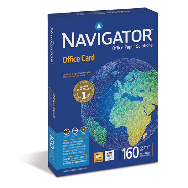 Kopierpapier Navigator Office Card 8248A16S - A4 210 x 297 mm weiß universelle Anwendung 169 CIE FSC 160 g/m² Pckg/250