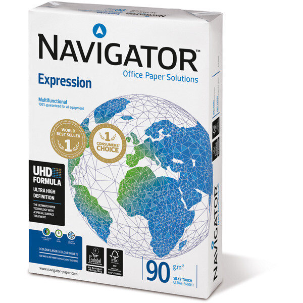 Kopierpapier Navigator Inkjet 8242B90B - A3 297 x 420 mm weiß universelle Anwendung 169 CIE FSC 90 g/m² Pckg/500