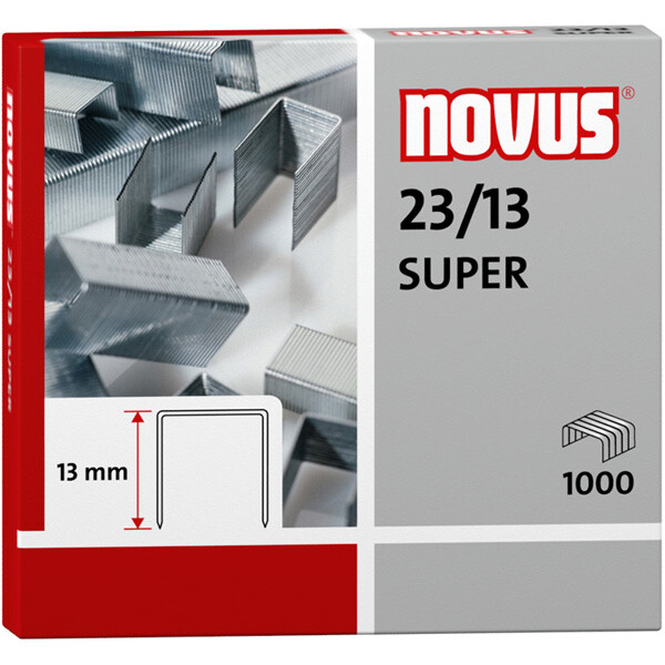 Heftklammer Novus Super 042-0533 - 23/13 100 Blatt Stahl, verzinkt Pckg/1000