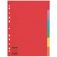 Register Esselte 100200 - A4 farbig blanko 6-teilig Karton 160 g/m²