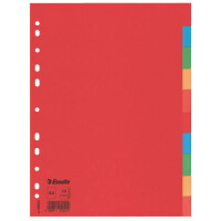 Register Esselte 100201 - A4 farbig blanko 10-teilig Karton 160 g/m²