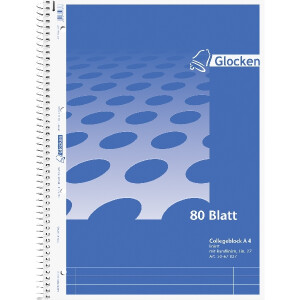 Collegeblock Glocken Brunnen Student 67841 - A4 210 x 297 mm blau liniert Lineatur21 mit Schreiblinie 80 Blatt weißes Qualitätspapier 60 g/m²