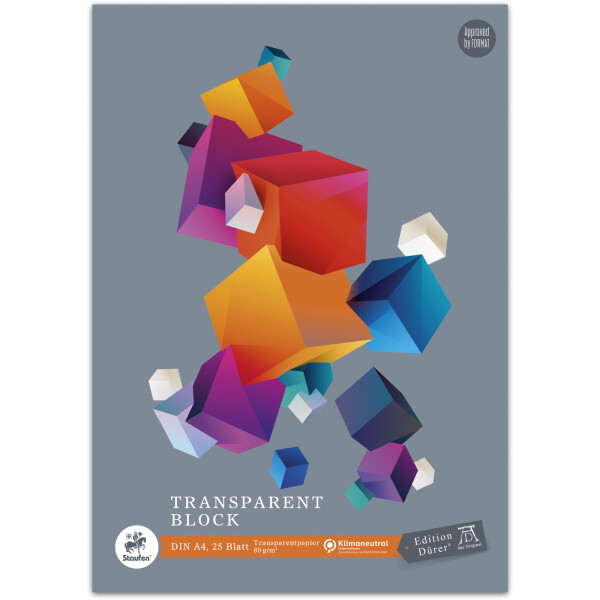 Transparentzeichenpapier Block Staufen 091005 - A4 210 x 297 mm 25 Blatt Premiumpapier 80 g/m²