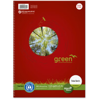 Collegeblock Staufen green paper 608592020 - A5 148 x 210 mm rot kariert Lineatur05 5 x 5 mm 160 Blatt Blauen Engel weißes Qualitätspapier 70 g/m²