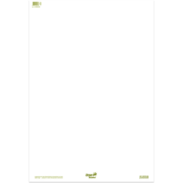 Flipchartblock Staufen green paper 608580000 - 68 x 99 cm blanko 20 Blatt 6-fach-Lochung Recyclingpapier klimaneutral 80 g/m²