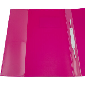 Schnellhefter Staufen 7947690 - A4 310 x 237 mm pink kaufmännische Heftung mit Einsteckfenster PP-Folie