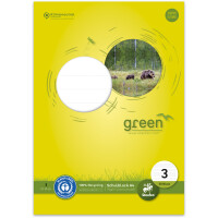 Schulblock Staufen green paper 040750003 - A4 210 x 297 mm liniert Lineatur03 zwei Linien 3,5 mm 50 Blatt 4-fach-Lochung Recyclingpapier Blauer Engel 70 g/m²