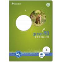 Schulheft Staufen Recycling green90 Premium 040782003 - A4 210 x 297 mm Lineatur03 zwei Linien 3,5 mm liniert Blauer Engel 16 Blatt premiumweißes Recyclingpapier 90 g/m²