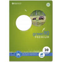 Schulheft Staufen Recycling green90 Premium 040782020 - A4 210 x 297 mm Lineatur20 blanko Blauer Engel 16 Blatt premiumweißes Recyclingpapier 90 g/m²