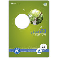 Schulheft Staufen Recycling green90 Premium 040782022 - A4 210 x 297 mm Lineatur22 5 x 5 mm kariert Blauer Engel 16 Blatt premiumweißes Recyclingpapier 90 g/m²