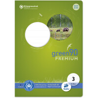 Schulheft Staufen Recycling green90 Premium 040780003 - A5 148 x 210 mm Lineatur03 zwei Linien 3,5 mm liniert Blauer Engel 16 Blatt premiumweißes Recyclingpapier 90 g/m²
