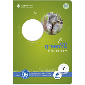 Schulheft Staufen Recycling green90 Premium 040780007 - A5 148 x 210 mm Lineatur07 7 x 7 mm kariert Blauer Engel 16 Blatt premiumweißes Recyclingpapier 90 g/m²