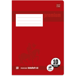 Schulheft Staufen Premium Academy 734010310 - A5 148 x 210 mm Lineatur10 5 x 5 mm mit Rand kariert klimaneutral 16 Blatt hochweißes Premiumpapier 90 g/m²