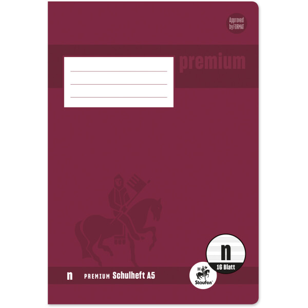 Notenheft Staufen Premium Academy 734010316 - A5 148 x 210 mm LineaturN 6 Notensysteme klimaneutral 16 Blatt hochweißes Premiumpapier 90 g/m²