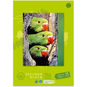 Zeichenblock Staufen green paper 055429000 - A4 210 x 297 mm Motive sortiert 18 Blatt geleimt Recyclingpapier Blauer Engel 100 g/qm²