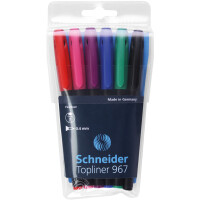 Fineliner Schneider Topliner 967 - farbig sortiert 0,4 mm Kunststoffschaft 6er-Set