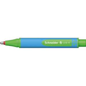 Kugelschreiber Schneider Link-it 154502 - hellblau/grünes Gehäuse Mine XB rot