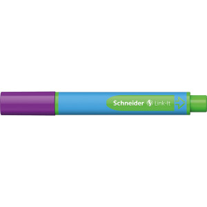 Kugelschreiber Schneider Link-it 154508 - hellblau/grünes Gehäuse Mine XB violett