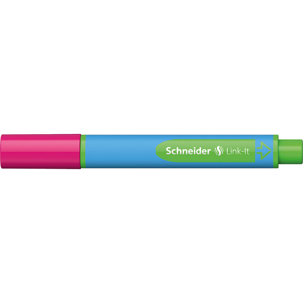 Kugelschreiber Schneider Link-it 154509 - hellblau/grünes Gehäuse Mine XB pink