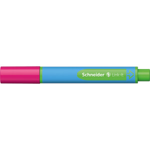 Kugelschreiber Schneider Link-it 154509 - hellblau/grünes Gehäuse Mine XB pink