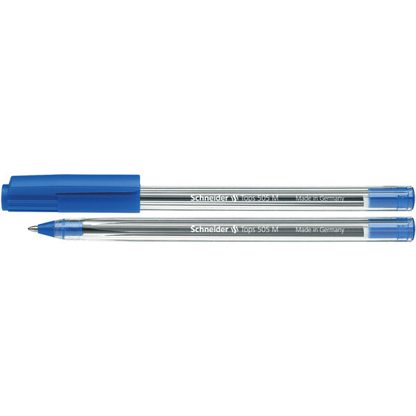 Kugelschreiber Schneider Tops 505 1506 - blau/transparentes Gehäuse Mine M blau