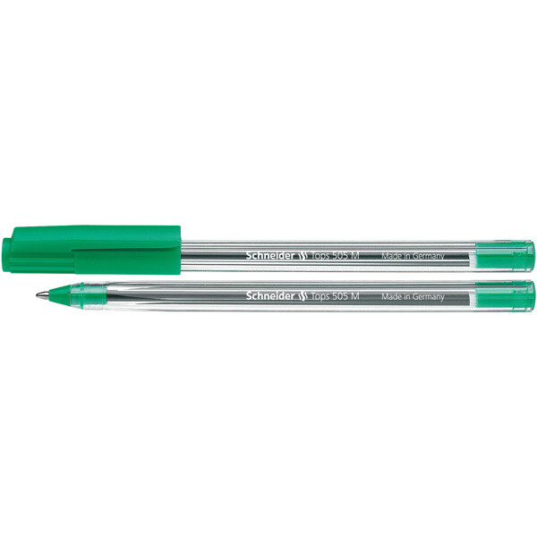 Kugelschreiber Schneider Tops 505 1506 - grün/transparentes Gehäuse Mine M grün