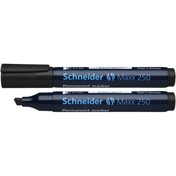 Permanentmarker Schneider Maxx 250 1250 - schwarz 2-7 mm Keilspitze nachfüllbar