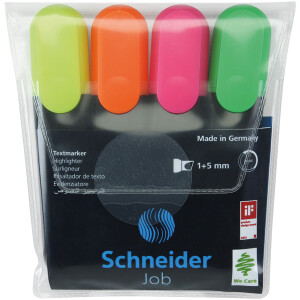 Textmarker Schneider Job 1500 - farbig sortiert (4) 1-5...