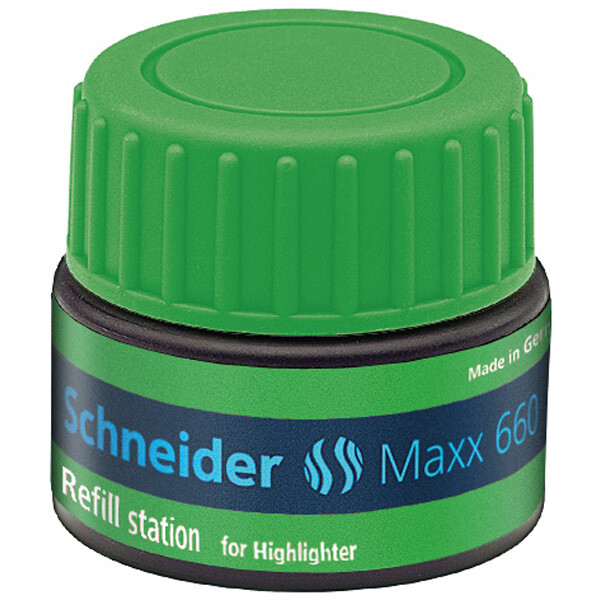 Textmarker Nachfülltinte Schneider 166004 - grün für Mod. Job permanent 30 ml
