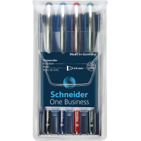 Tintenroller Schneider One Business 183094 - dunkelblau/farbig sortiertes Gehäuse 0,6 mm Mine farbig sortiert Free Ink System 6er-Set