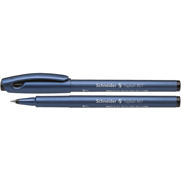 Tintenroller Schneider Topball 8571 - dunkelblau/schwarzes Gehäuse 0,6 mm Mine schwarz Tampon-System