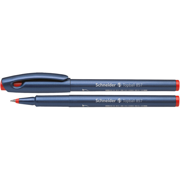 Tintenroller Schneider Topball 8572 - dunkelblau/rotes Gehäuse 0,6 mm Mine rot Tampon-System